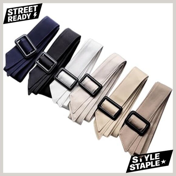 Wide Waistband Belt for Trench Coats Jackets Dresses Adjustable Buckle